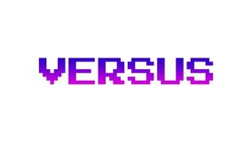 Pixel-style ‘Versus’ text in a orange-red gradient, gently rotating and shaking. Includes white, black, and green screen backgrounds. Ideal for retro 8-bit games, online ads, and digital design. - Powered by Shutterstock - Get 15% off with code: PIKWIZARD15
