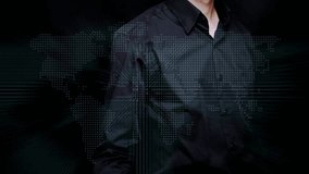 A business professional touches a digital interface with connected user icons over a world map to illustrate recruitment and global collaboration.
 - Powered by Shutterstock - Get 15% off with code: PIKWIZARD15