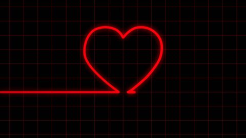 Heartbeat on EKG reveals heart shape with Matte