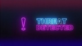 THREAT DETECTED Warning Alert Screen loop Blinking glitch error Animation. Coputer internet cyber security. Cyber crime, Hacking attack virus detection spyware or digital antivirus malware data - Powered by Shutterstock - Get 15% off with code: PIKWIZARD15