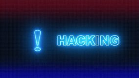 Hacking Warning Alert Screen loop Blinking glitch error Animation. Cyber Crime, Computer Hacking attack. Malware detected, data encryption. Privacy data hacked, - Powered by Shutterstock - Get 15% off with code: PIKWIZARD15