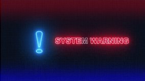 System Warning Hacked Warning Alert Screen loop Blinking glitch Error Animation. Virus, cyber attack, malware. hacked privacy data being hacked. Internet technology threat. - Powered by Shutterstock - Get 15% off with code: PIKWIZARD15