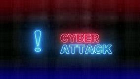 Glowing Neon Cyber Attack Warning Alert Screen loop Blinking glitch Error Animation. concept of System Error Security, Hacking Alert, Cyber Crime Attack, malware detected, data encryption - Powered by Shutterstock - Get 15% off with code: PIKWIZARD15