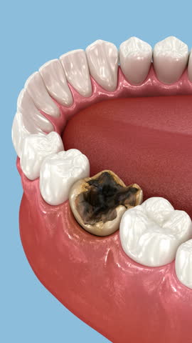 Extraction of tooth. Dental 3D animation