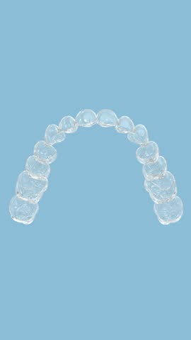 Invisalign braces or invisible retainer. Dental 3D animation