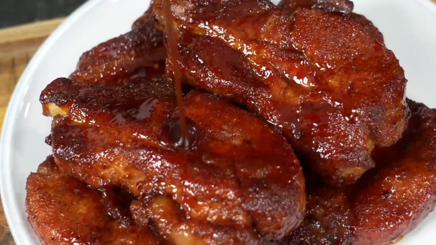 BBQ Country-Style Ribs, tender pork shoulder ribs slow-cooked and glazed in smoky barbecue sauce, perfect for cookouts, catering, casual dining, and food promotions.