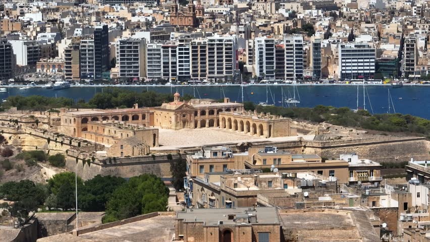 Manoel fort on Manoel island. Drone closeup view