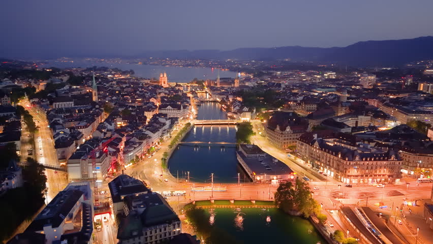 View of Zurich Scenic and Vibrant Cityscape. Switzerland