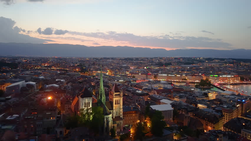 Geneva, set against a mesmerizing twilight sky, captivates viewers