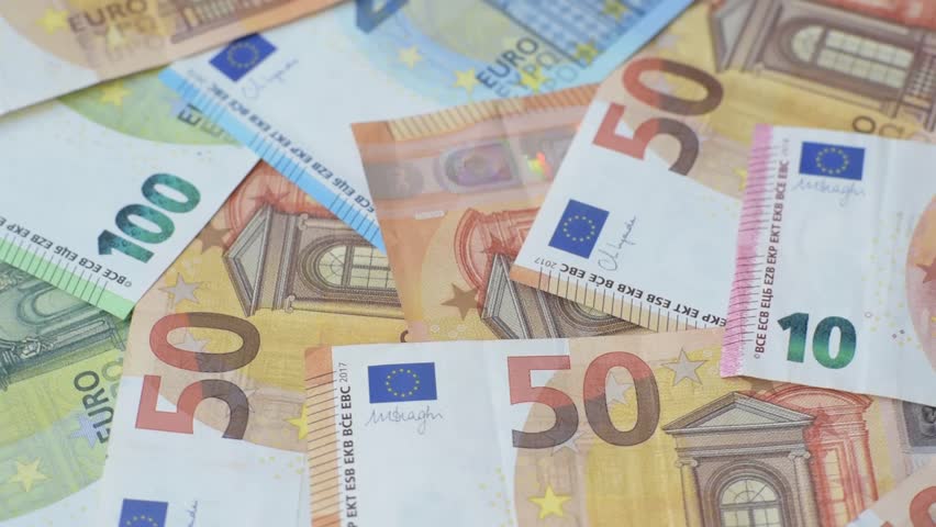 Paper money, euro notes, cash for savings, investments and business transactions. Euro paper cash as a financial background for your design