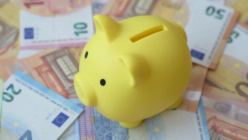 Paper money, euro notes, cash for savings, investments and business transactions. Euro paper cash as a financial background for your design