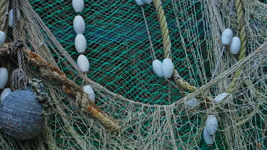 Industrial Fishery Equipment with Nylon Net and Styrofoam Fishing Float and Nautical Linen Rope