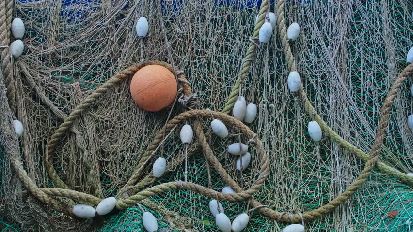 Industrial Fishery Equipment with Nylon Net and Styrofoam Fishing Float and Nautical Linen Rope