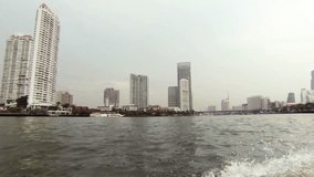 Video 1920x1080 - View of the center of Bangkok from a boat