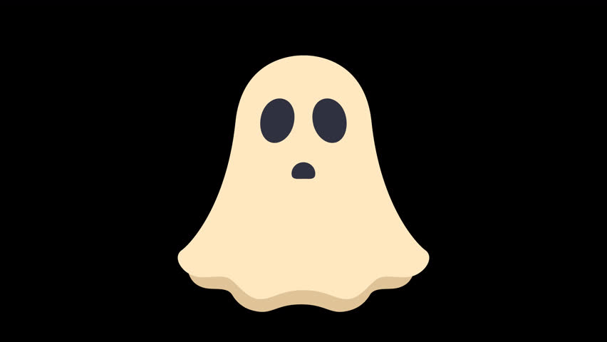 A cartoon ghost with a surprised expression. A simple, spooky, and fun design for halloween, parties, and seasonal decorations.
