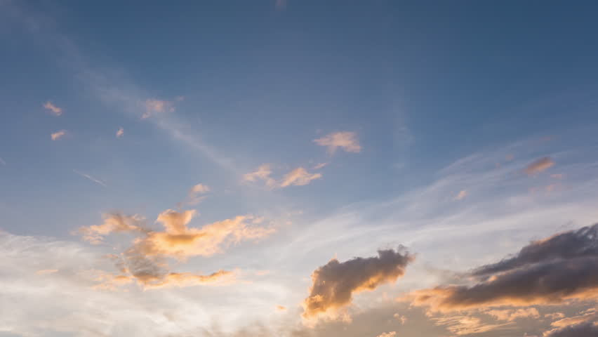 Twilight and dawn sky with cumulus cloud time lapse in an evening 4k footage.
