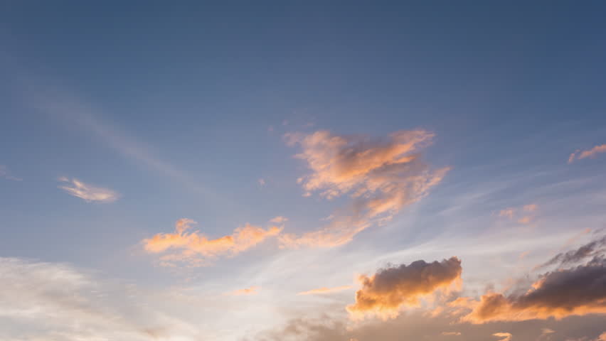 Twilight and dawn sky with cumulus cloud time lapse in an evening 4k footage.
