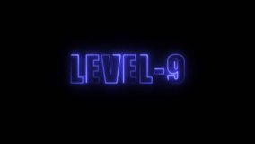 Level Nine Neon Sign Glowing Blue Electric Text on Black Background Game Achievement Progress - Powered by Shutterstock - Get 15% off with code: PIKWIZARD15