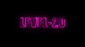 Level 20 neon sign glowing pink on black background futuristic achievement milestone success concept - Powered by Shutterstock - Get 15% off with code: PIKWIZARD15