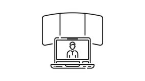 Online meeting line animation. Online meeting animation ideal for presentations, websites, social media posts covering remote teamwork, virtual collaboration, webinars, and business meetings. - Powered by Shutterstock - Get 15% off with code: PIKWIZARD15