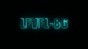 Level 86 glowing neon text on black background futuristic digital interface gaming achievement - Powered by Shutterstock - Get 15% off with code: PIKWIZARD15