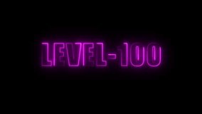 Glowing Neon Level 100 Text Animation Achievement Unlocked Success Victory Gaming Concept - Powered by Shutterstock - Get 15% off with code: PIKWIZARD15