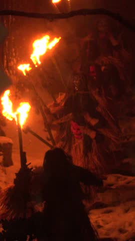 OGA, AKITA, JAPAN - 8 FEB 2020 : View of “Namahage Sedo Matsuri”. “Namahage” in traditional Japanese folklore is a demonlike being with ogre masks and straw capes. Strange or odd winter festival.