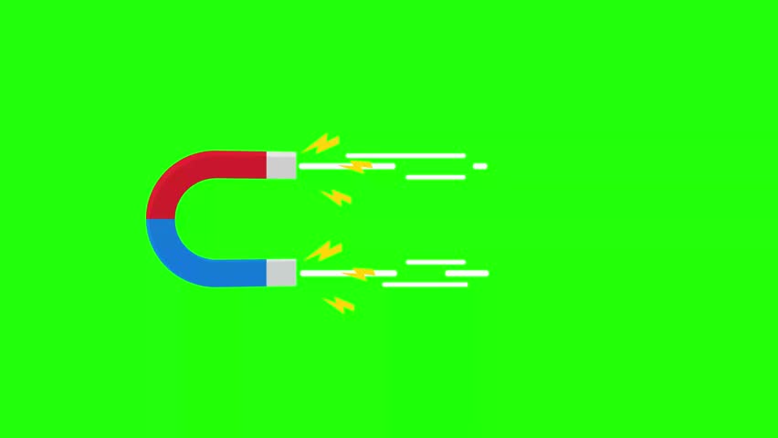 magnet attracts audience like followers animated icon magnet attracts likes and followers green screen 4k looping