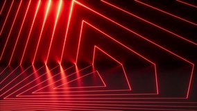 cycled 3d animation. Abstract minimalist background. Red neon lines appear and slide inside the dark room. Glowing linear shapes - Powered by Shutterstock - Get 15% off with code: PIKWIZARD15