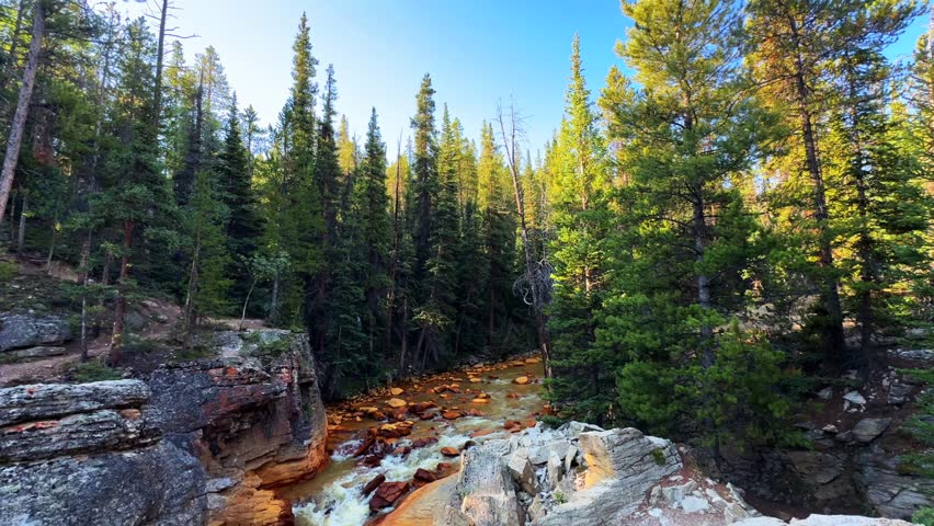 La Plata Gulch Creek South Fork Lake Creek copper mineral river Independence Pass Rocky Mountains Colorado La Plata peakTrailhead summer morning blue sky Sawatch Range San Isabel National Forest