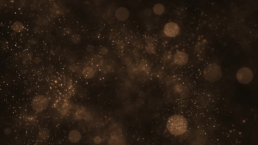 Luxury background with glittering shiny gold particles and shimmering bokeh light spheres. Elegant golden background ideal for glamorous events, award ceremonies or talent shows. 