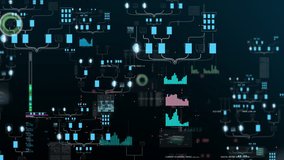 Futuristic dashboard with high-tech nodes, real-time graphs, and streaming data in a blue interface, visualizing global digital infrastructure. - Powered by Shutterstock - Get 15% off with code: PIKWIZARD15