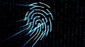 Holographic Blue Fingerprint Scanner - Biometric Security, Digital Identity, Particle HUD Projection. 3D Illustration - Powered by Shutterstock - Get 15% off with code: PIKWIZARD15