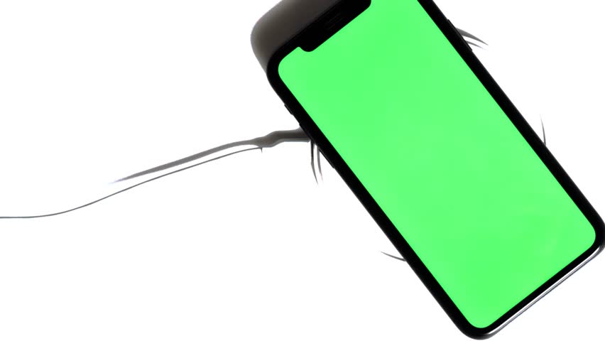Android Mobile Phone Green Screen Slide Animation on White Background (4K)