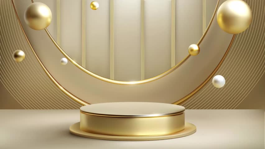 Luxury gold 3d podium animation