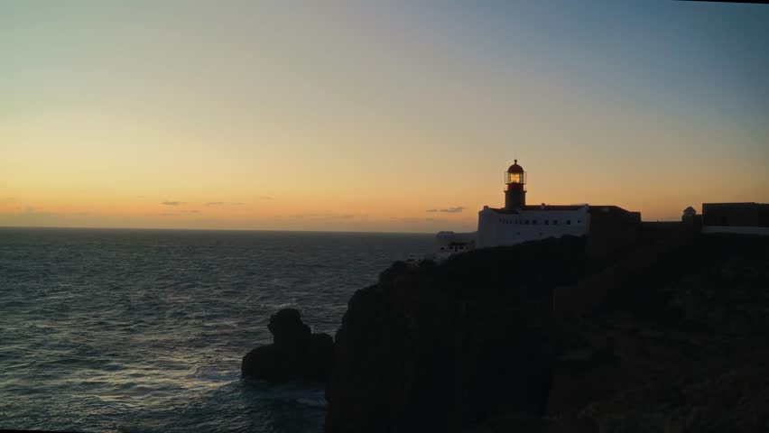 Discovering the stunning lighthouse at Cape St. Vincent during sunset in Sagres, Portugal