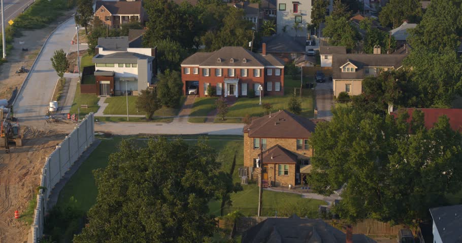 Houston Texas Third Ward: Historic Residential homes from Above