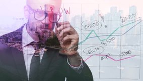 Double exposure of a businessman against the cityscape - Powered by Shutterstock - Get 15% off with code: PIKWIZARD15