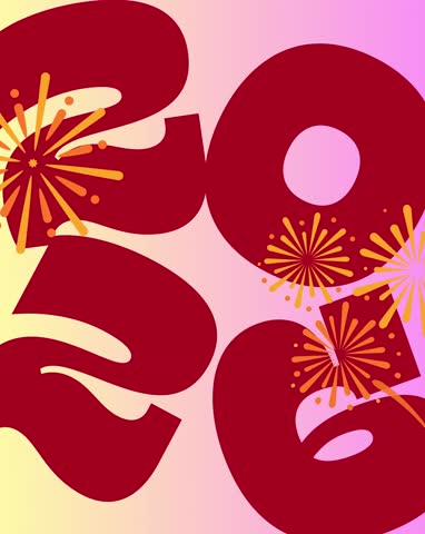 Red bold and vibrant Happy New Year 2026 greeting animation with festive text and modern design. Perfect for Instagram posts, social media celebrations, digital marketing, and New Year promotions