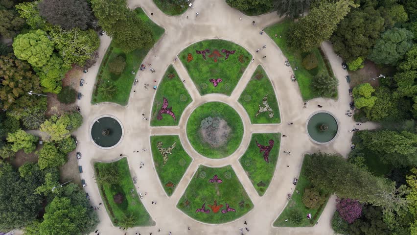 People on the gardens of Cristal Palace in Porto