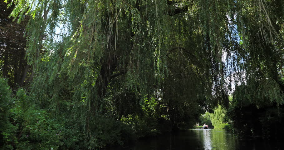 The hortillonnages are gardens and marshland crossing by canals. Amiens, Somme department, France.