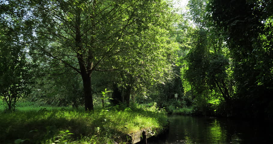The hortillonnages are gardens and marshland crossing by canals. Amiens, Somme department, France.