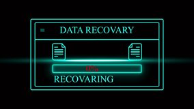 Data recovery progress bar loading screen digital interface with file icons and 50 percent - Powered by Shutterstock - Get 15% off with code: PIKWIZARD15