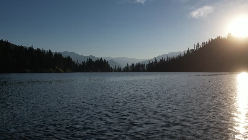 Hume Lake, California US : Serene Mountain Lake View : Aerial