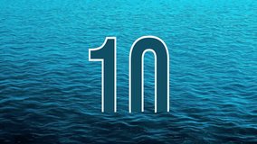 Animation counting from 1 to 10 on a gradient blue black wave background. - Powered by Shutterstock - Get 15% off with code: PIKWIZARD15