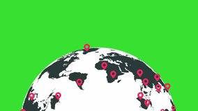World Globe Moving with Red Location Country Indicator Animation 4K - Powered by Shutterstock - Get 15% off with code: PIKWIZARD15