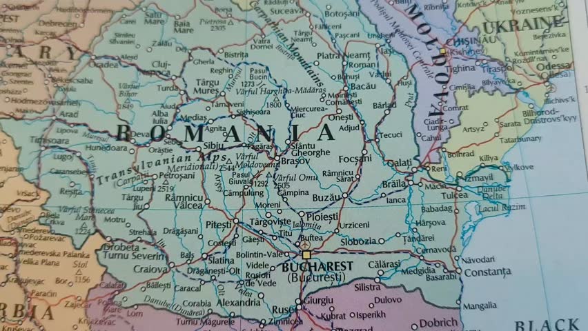 Romania maps and major cities around it 
