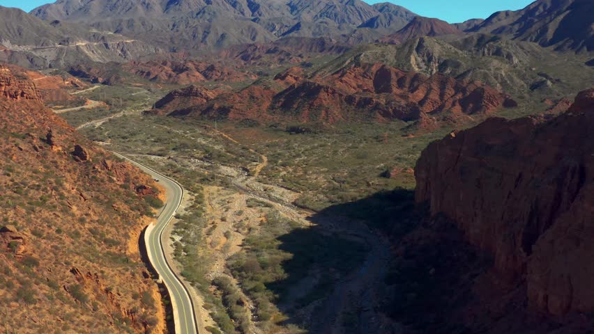 Aerial 4K Drone Flight Over Scenic Mountains of Salta and La Rioja, Argentina