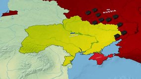 Russia Ukraine war map animation with tank - Powered by Shutterstock - Get 15% off with code: PIKWIZARD15