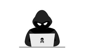 animation of a hacker or hacker in a black hoodie sitting in front of a laptop. cybercrime - Powered by Shutterstock - Get 15% off with code: PIKWIZARD15